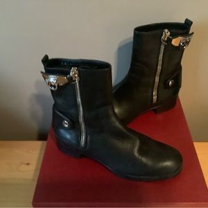 Ferragamo boots, size 8, black leather